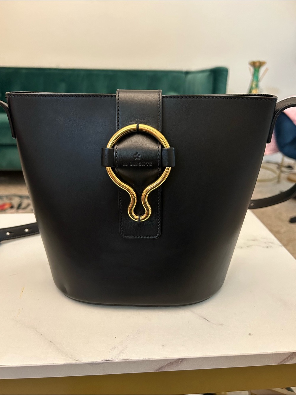 Il Bisonte Italian Leather Consuelo Women's bucket crossbody bag🖤EUC! - Picture 3 of 17